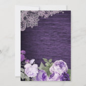 Paarse Floral Rustic Bridal Shower Kaart (Achterkant)