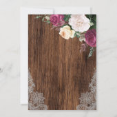 Paarse Floral Rustic Bridal Shower Kaart (Achterkant)