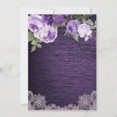 Paarse Floral Rustic Bridal Shower Kaart (Achterkant)