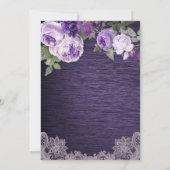 Paarse Floral Rustic Quinceanera Uitnodiging (Achterkant)