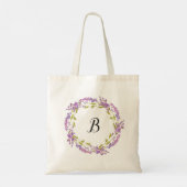 Paarse floral rustige persoonlijke gave tote bag (Achterkant)