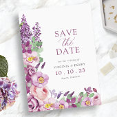 Paarse Floral Save The Date