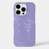 Paarse Floral Script iPhone / iPad case (Achterkant)