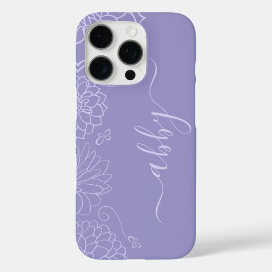 Paarse Floral Script iPhone / iPad case (Achterkant)