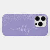 Paarse Floral Script iPhone / iPad case (Achterkant (horizontaal))