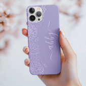 Paarse Floral Script iPhone / iPad case