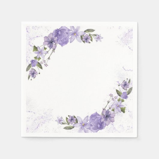 Paarse Floral Servet (Voorkant)