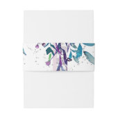 Paarse Floral & Silver Confetti bruiloft uitnodigi Uitnodigingen Wikkel (Achterkant Voorbeeld)