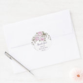 Paarse Floral Silver Glitter Geoemtric Ronde Sticker (Envelop)