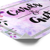Paarse Floral & Silver Wedding Cards & Gifts Poster (Hoek)