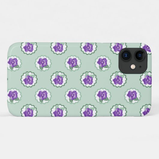 Paarse Floral Simple Pattern Calico Modern Case-Mate iPhone Case (Achterkant (horizontaal))