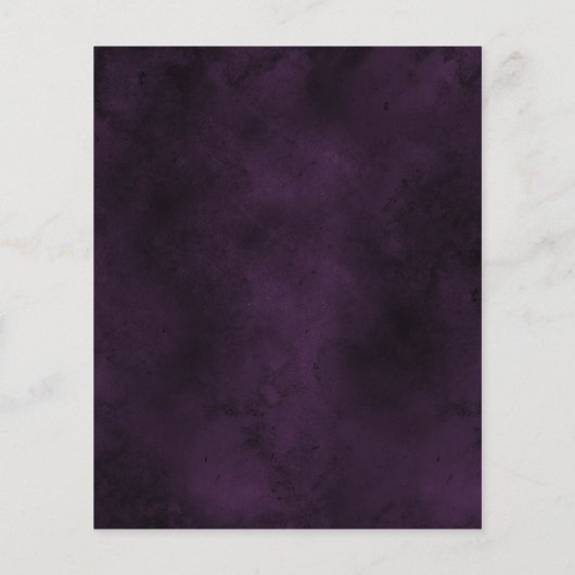 Paarse Floral Skeleton Gothic Wedding Invitation Flyer (Achterkant)