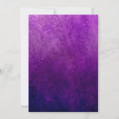 Paarse Floral Skull Halloween Wedding Kaart (Achterkant)