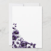 Paarse Floral sla de datum op Kaart (Achterkant)