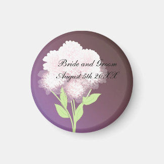 Paarse Floral sla de datum op Magneet