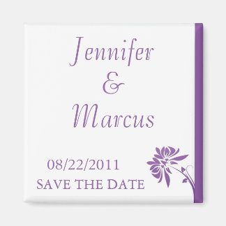Paarse Floral sparen de Datum Magnet