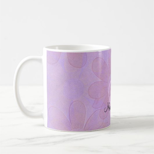 Paarse Floral Splendor- Monogram: KoffieMok (Links)