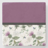 Paarse Floral Stenen Onderzetter (Voorkant)