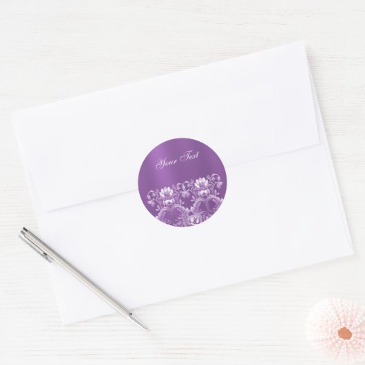 Paarse Floral Sticker (Envelop)
