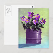 Paarse Floral stille levens Briefkaart (Voorkant / Achterkant)