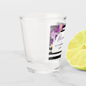 Paarse Floral Striped Bachelorette Party Shot Glas (Links)