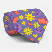 Paarse Floral Stropdas (Opgerold)