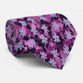 Paarse Floral Stropdas (Opgerold)