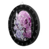 Paarse Floral Sugar Skull Purple Flowers Dartbord (Voorkant Rechts)