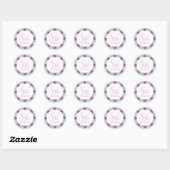 Paarse Floral Sweet 16 Ronde Sticker (Vel)