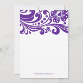 Paarse Floral Swirl Bridal Shower Kaart (Achterkant)