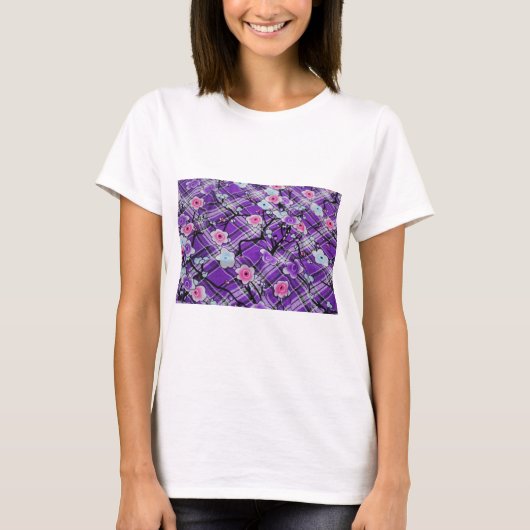 Paarse Floral T-shirt (Voorkant)