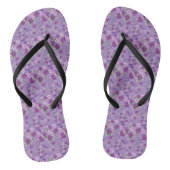 Paarse Floral Teenslippers (Voetbed)