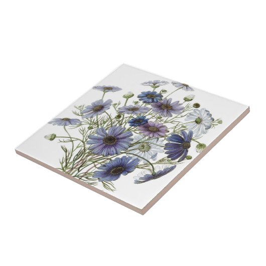  Paarse Floral Tegeltje (Zijkant)