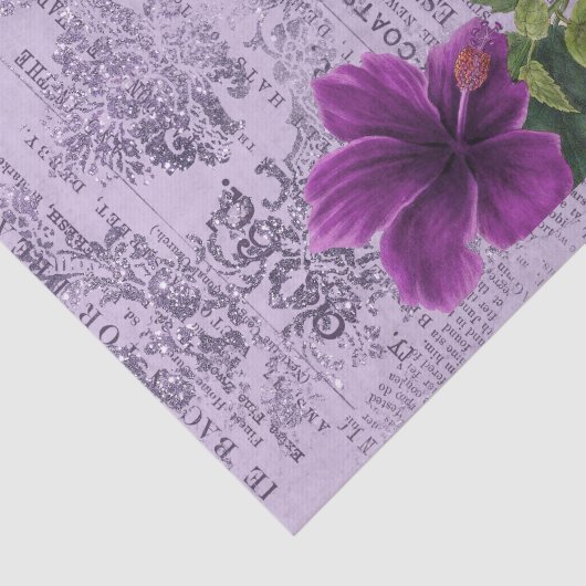 Paarse Floral Tissuepapier (Detail)