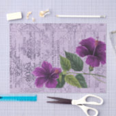  Paarse Floral Tissuepapier (Craft)