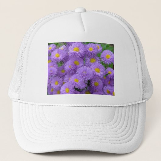 Paarse Floral Trucker Pet (Voorkant)