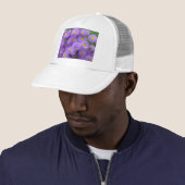 Paarse Floral Trucker Pet (In situ)