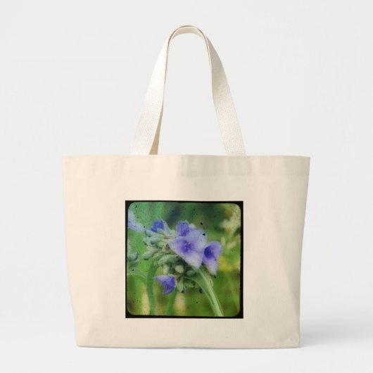 Paarse Floral TTV Grote Tote Bag (Voorkant)