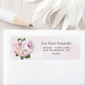 Paarse Floral Uitnodiging Etiket (Insitu)