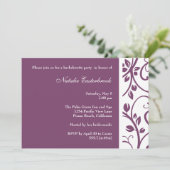 Paarse Floral Vine Bachelorette Kaart (Staand voorkant)