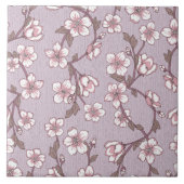 Paarse Floral Vine Decoratieve Tegel – Elegant Tegeltje (Voorkant)