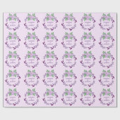 Paarse Floral Vine Wreated Custom Wedding Cadeaupapier (Vlak)