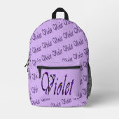 Paarse Floral Violet naam, Bedrukte Rugzak (Voorkant)