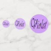 Paarse Floral Violet naam, Confetti (Achterkanten)