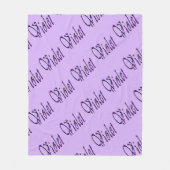 Paarse Floral Violet naam, Fleece Deken (Voorkant)