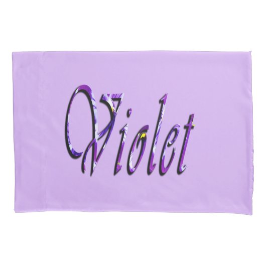 Paarse Floral Violet naam, Kussensloop (Voorkant-Links)