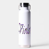 Paarse Floral Violet naam, Waterfles (Voorkant)