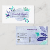 Paarse  Floral Visitekaartje (Voorkant / Achterkant)