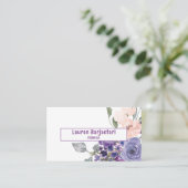 Paarse Floral Visitekaartje (Staand voorkant)