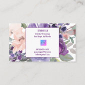 Paarse Floral Visitekaartje (Achterkant)